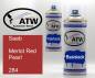 Preview: Saab, Merlot Red Pearl, 284: 400ml Sprühdose + 400ml Klarlack - Set, von ATW Autoteile West.